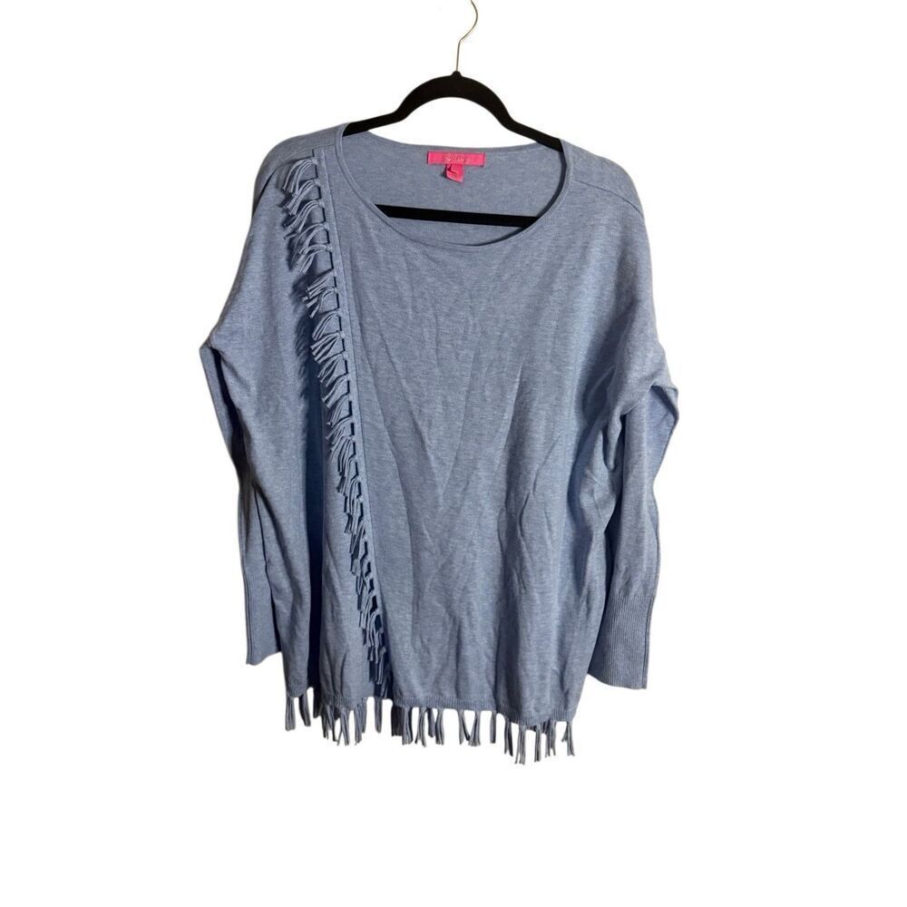 LILLY PULITZER EBERLY Fringe Sweater CoolMax Women’s Size Large - Picture 2 of 6